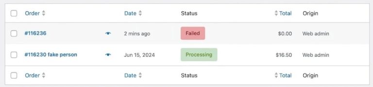 Understanding and troubleshooting failed orders