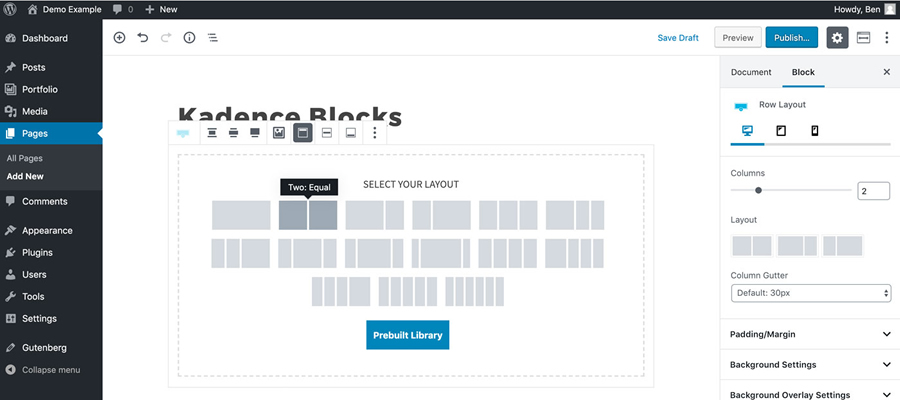 Kadence Blocks WordPress Plugin