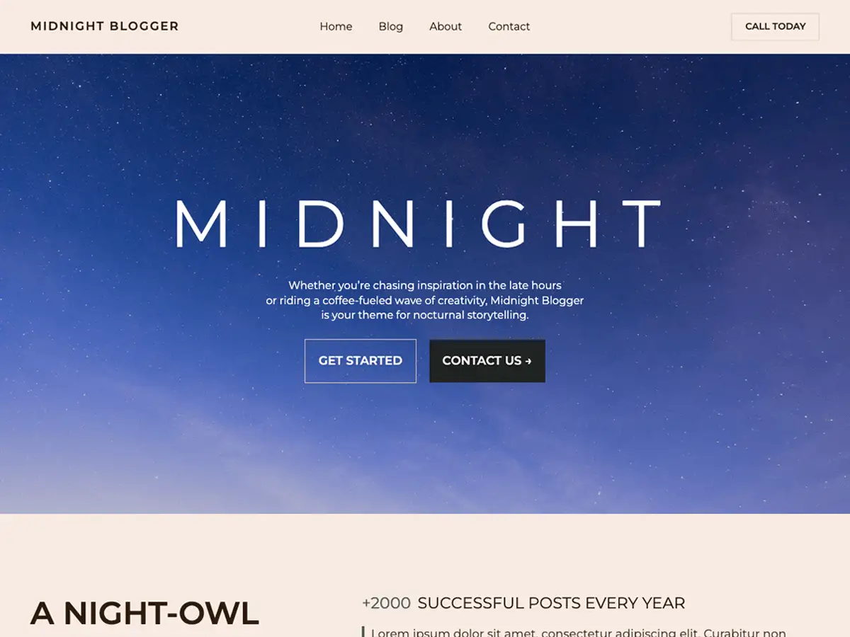 Midnight Blogger WordPress theme