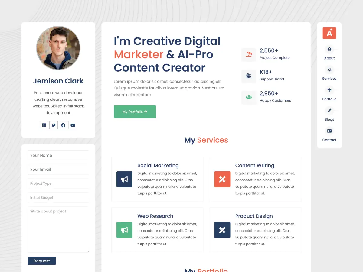 Adas Personal Portfolio WordPress theme